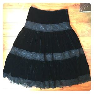 Velvet and Lace Skirt